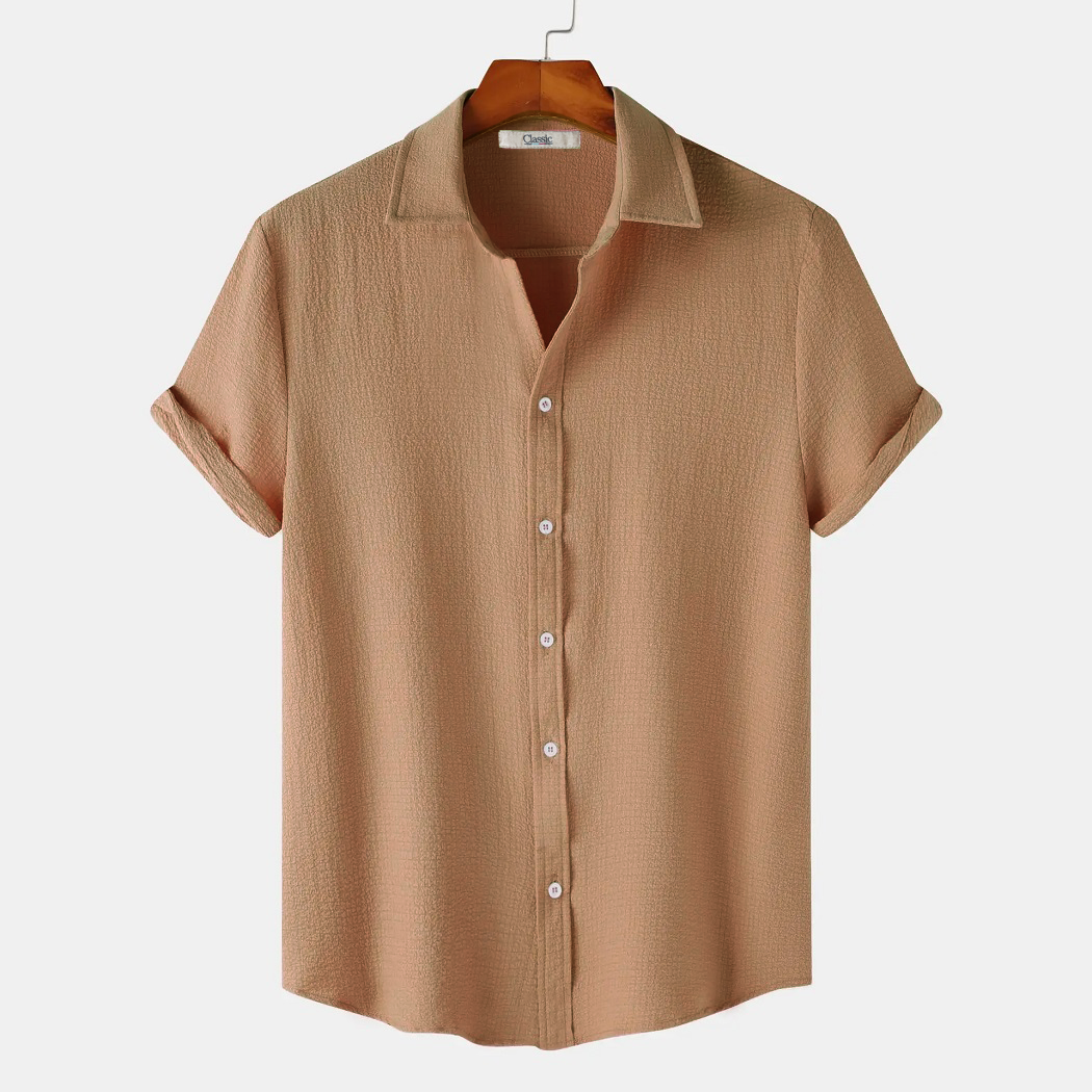 Brown Short Sleeve Summer Shirt