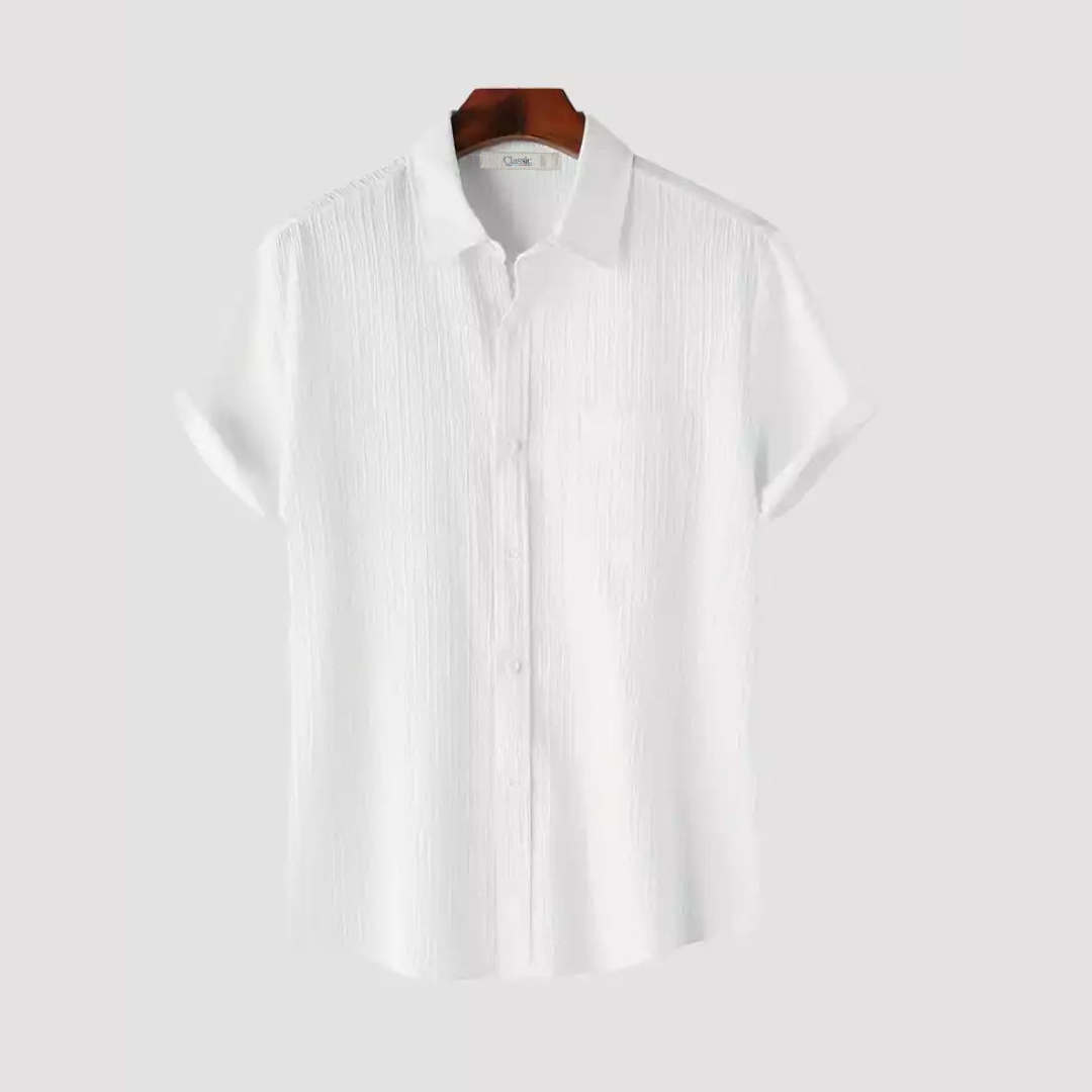 White Short Sleeve Summer Shirt