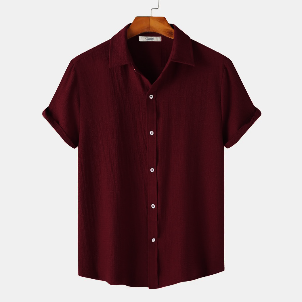 Maroon Short Sleeve Summer Shirt Sellerz bd
