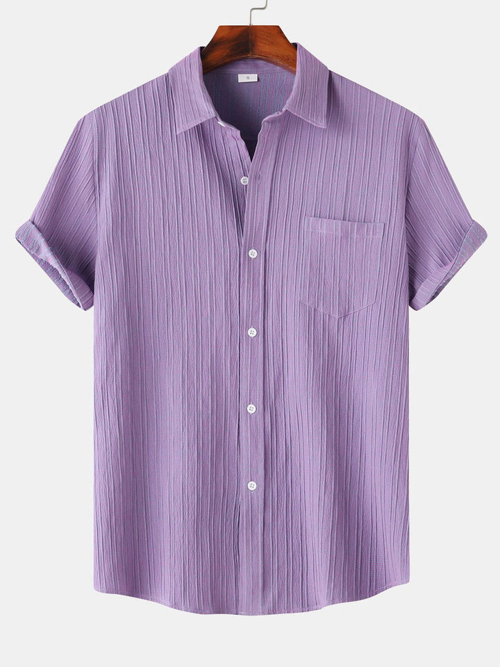 Light Purple Half Sleeve Striped Texture Premium Shirt
