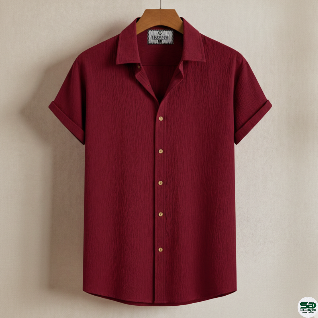 Maroon Colour Premium Zafran Cotton Full Sleeve Shirt