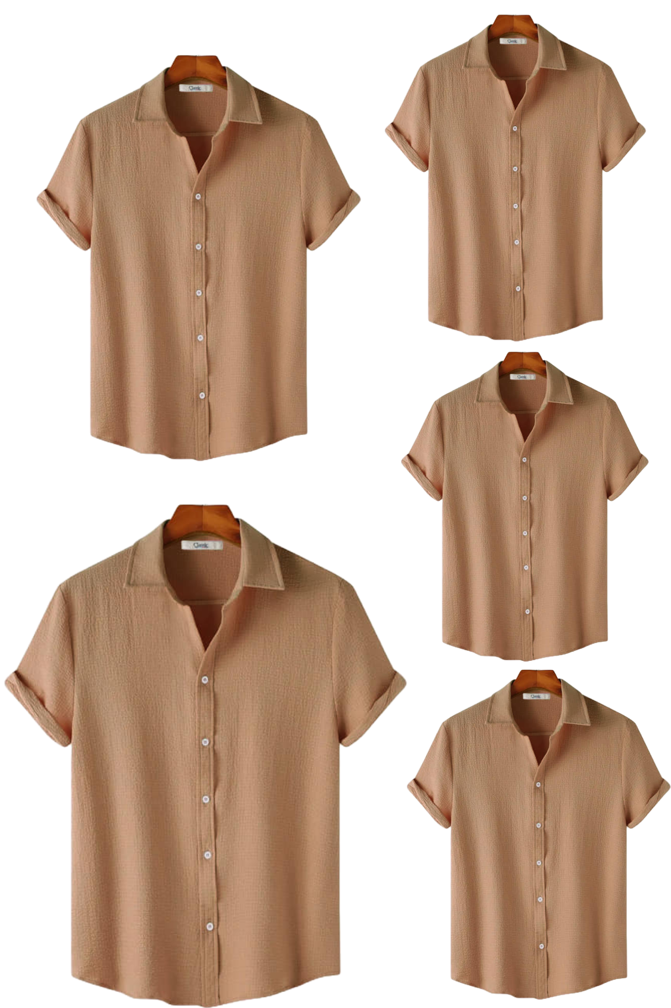 Brown Short Sleeve Summer Shirt