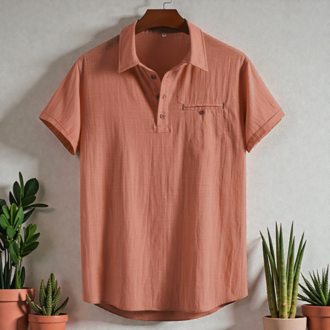 Reddish Brown Premium Cotton Spread Collar Katua Shirt
