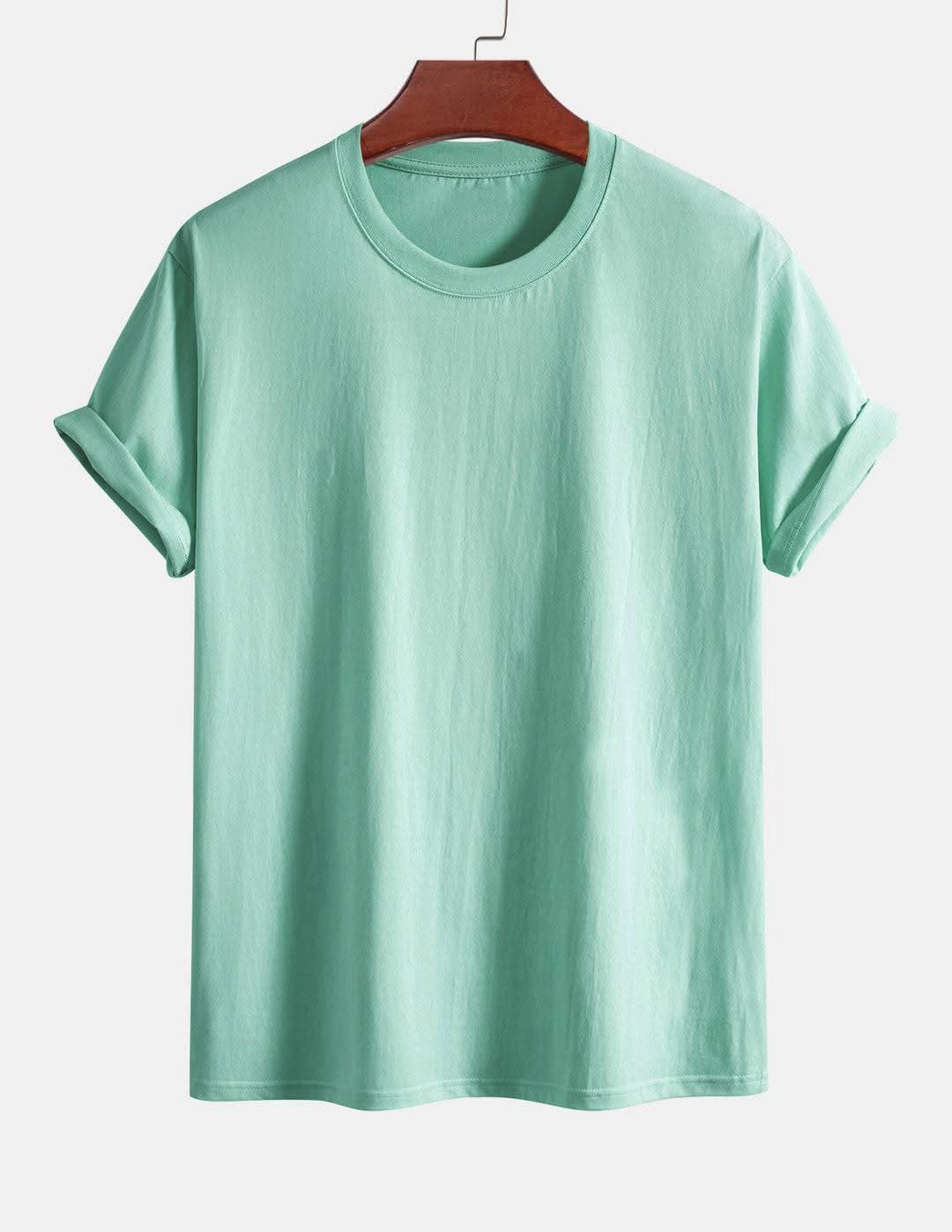 Turquoise Blue Semi Drop Shoulder T-Shirt