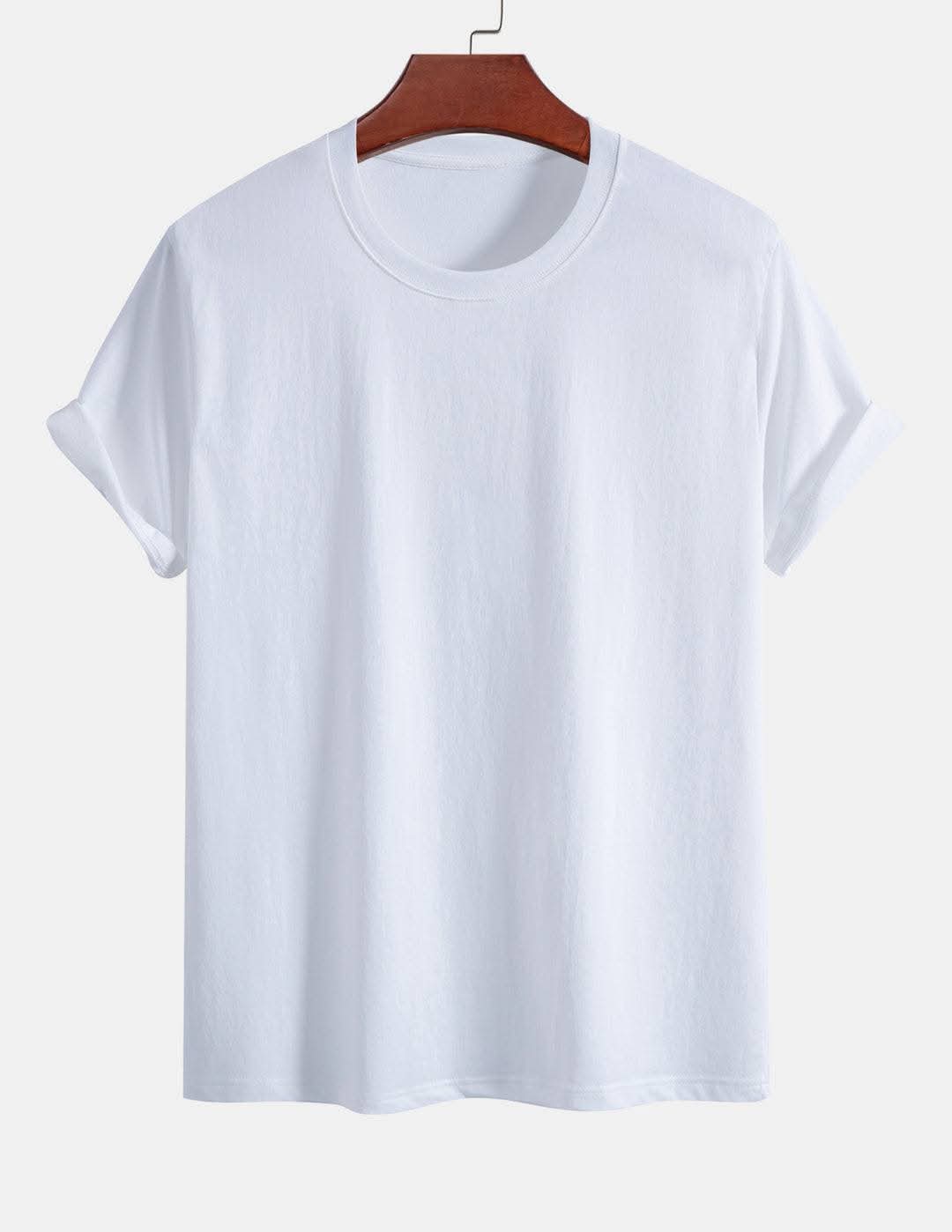 White Semi Drop Shoulder T-Shirt