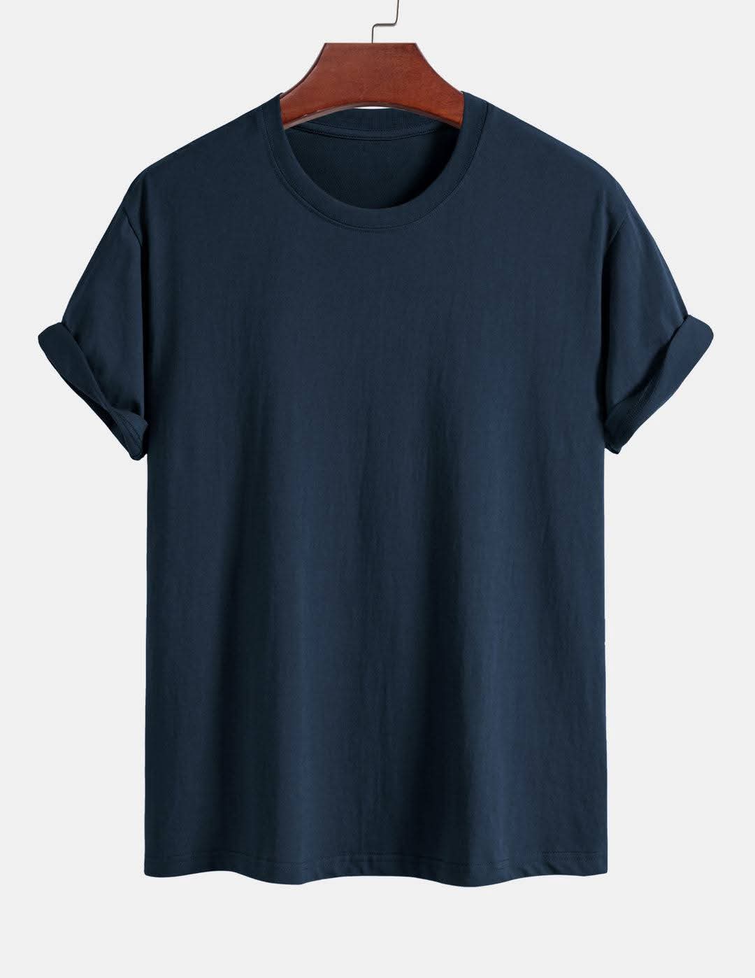 Navy Blue Semi Drop Shoulder T-Shirt