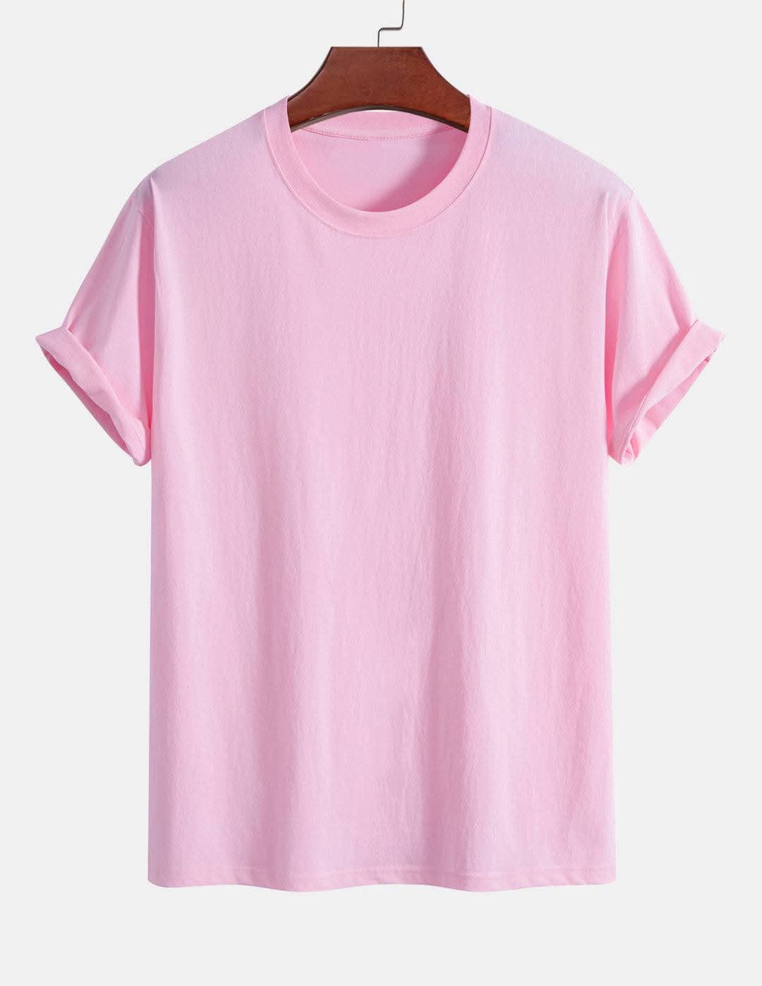 Baby Pink Semi Drop Shoulder T-Shirt