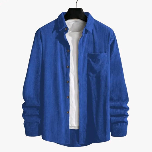 Blue Corduroy Cotton Shirt