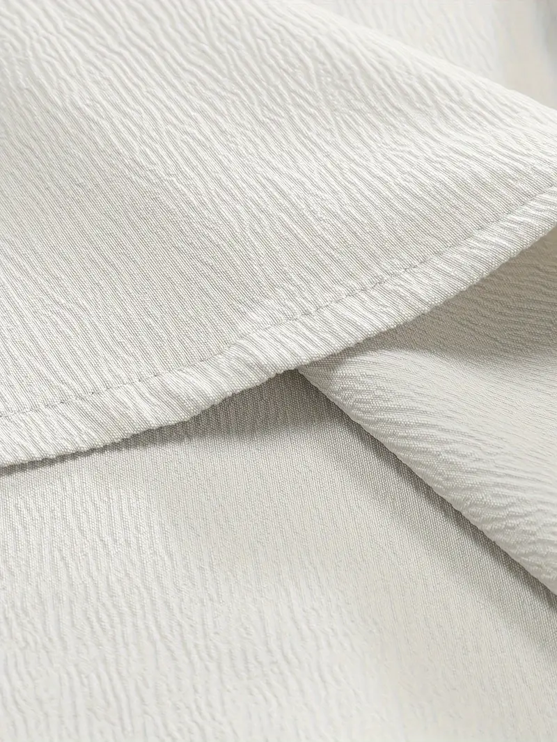 White Band Collar Solid Cotton Shirt