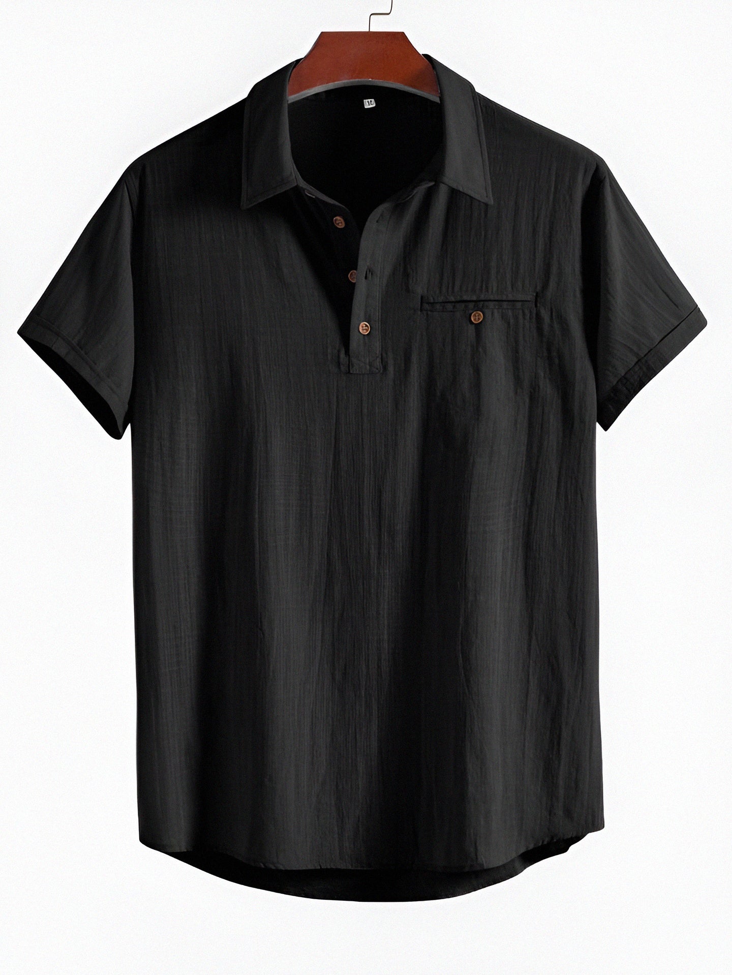 Black  Premium Cotton Spread Collar Katua Shirt