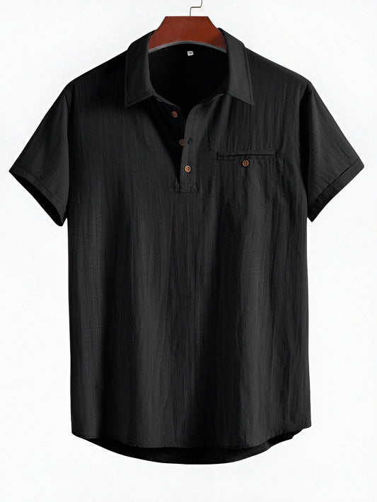 Black  Premium Cotton Spread Collar Katua Shirt