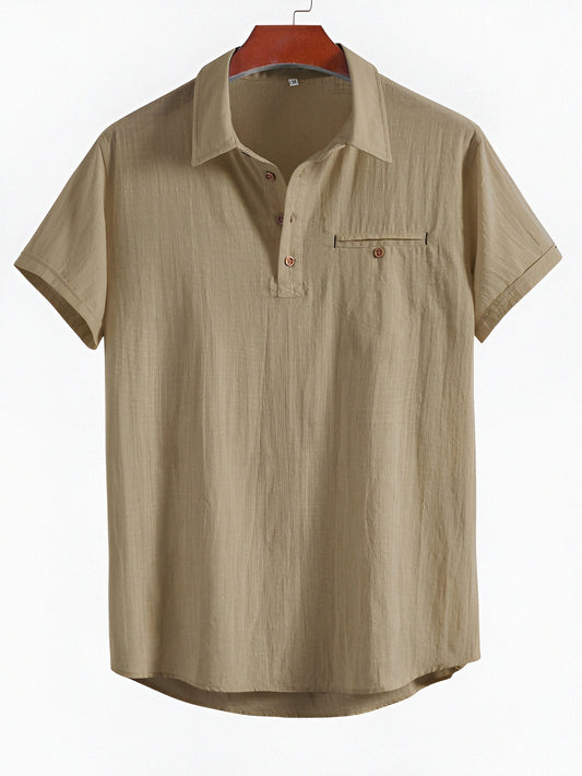 Cream Premium Cotton Spread Collar Katua Shirt