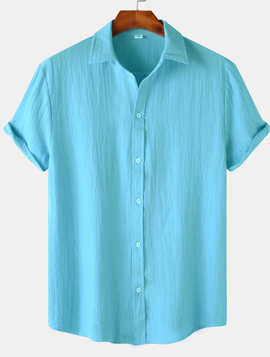 Cyan Short Sleeve Summer Shirt‌‌‌‌‌