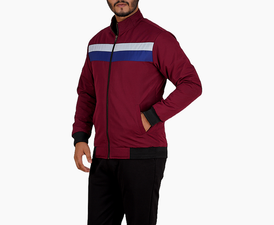 Maroon Contrast Tipped Suskin Jacket DGI-30