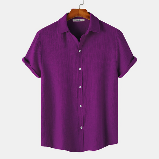 Purple Short Sleeve Summer Shirt