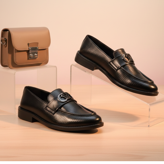 Black & Chocolate  Colour Luxuries Men's Bit Loafer SBD-02