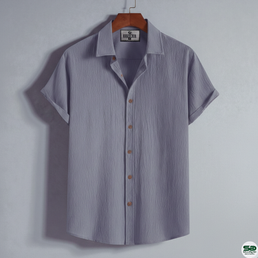 Ash Colour Premium Zafran Cotton Full Sleeve Shirt