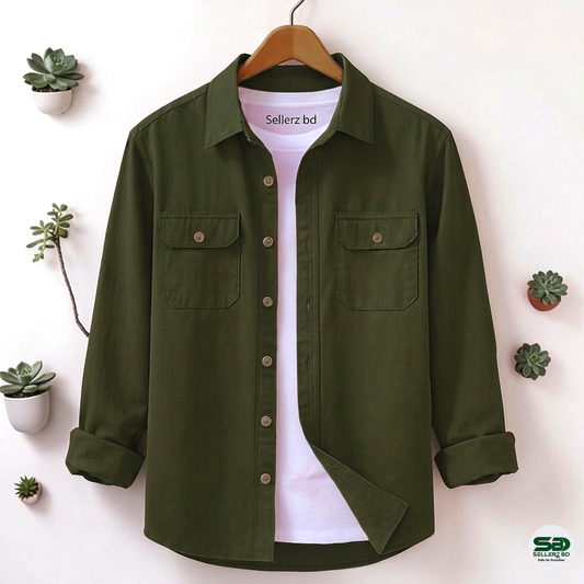 Nevy Blue Double Pocket Full Sleeve Shirt