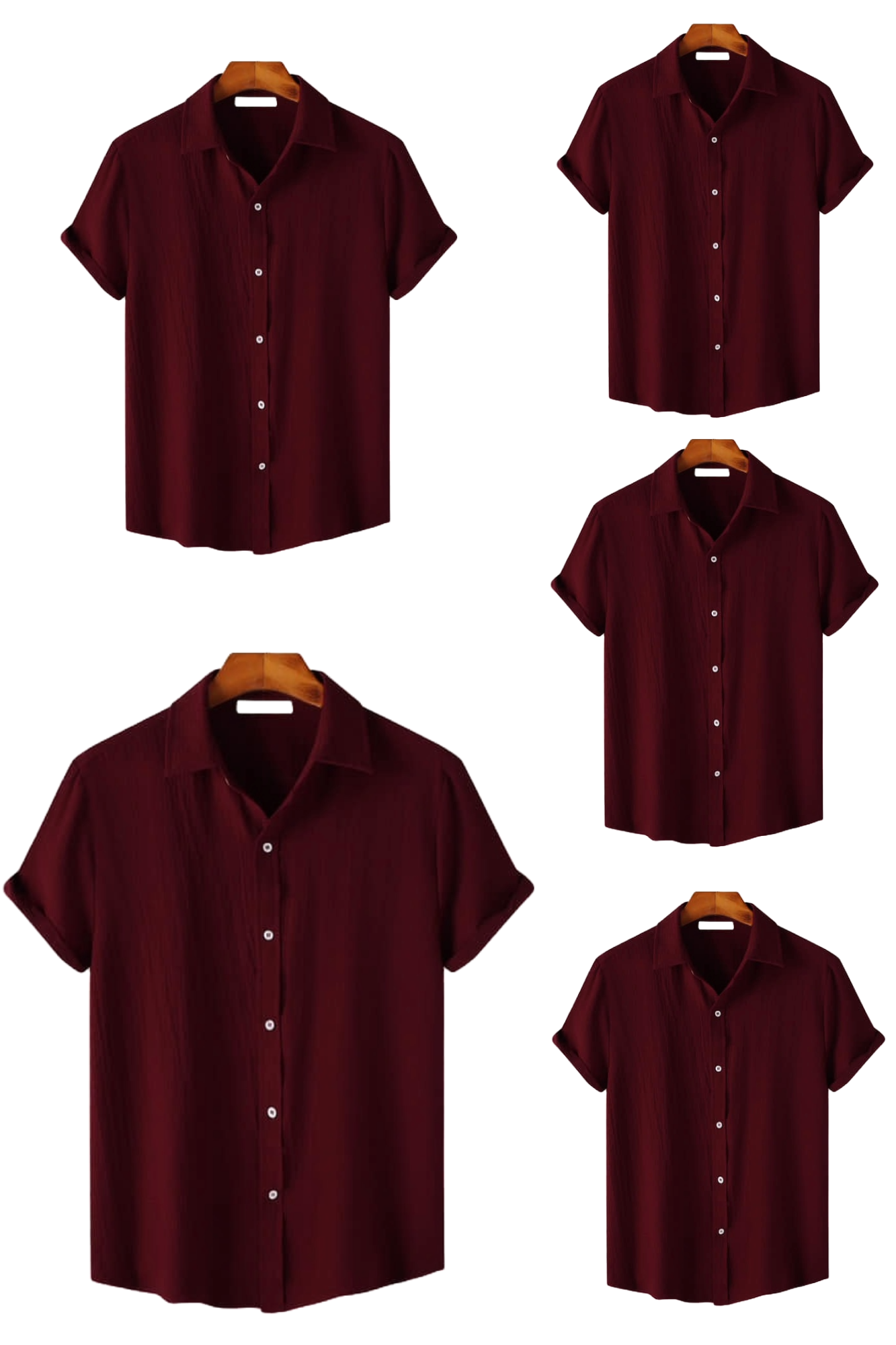 Maroon Short Sleeve Summer Shirt