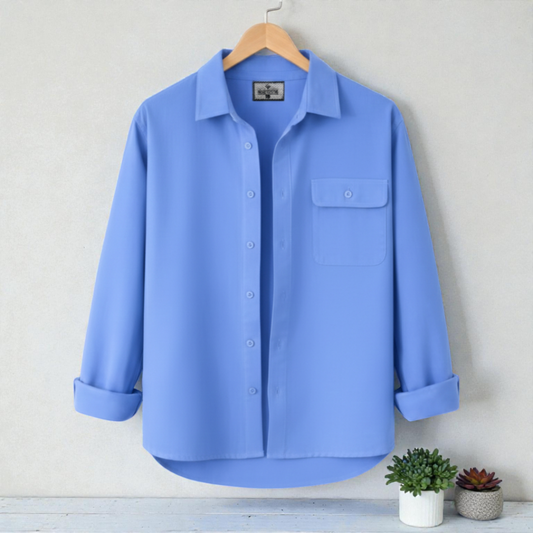 Sky Blue Single Pocket Full Sleeve Shirt