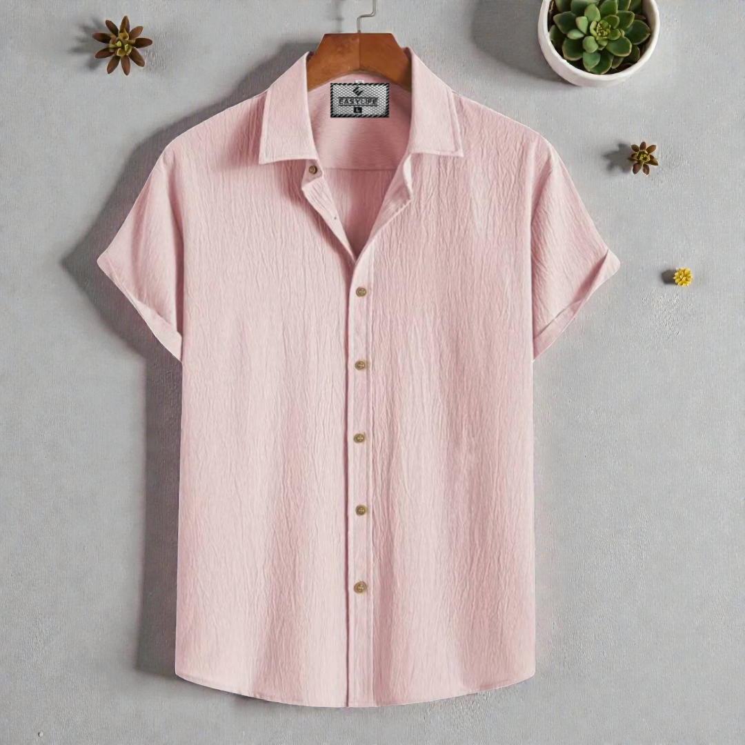 Pink Colour Premium Zafran Cotton Full Sleeve Shirt