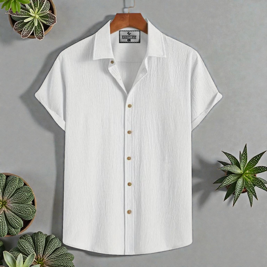 White Colour Premium Zafran Cotton Full Sleeve Shirt