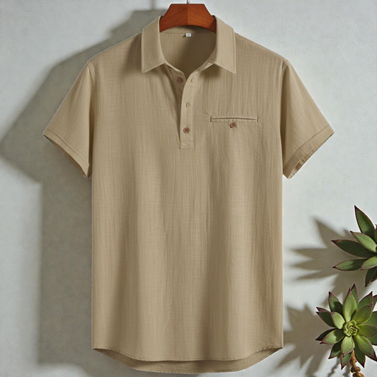 Cream Premium Cotton Spread Collar Katua Shirt