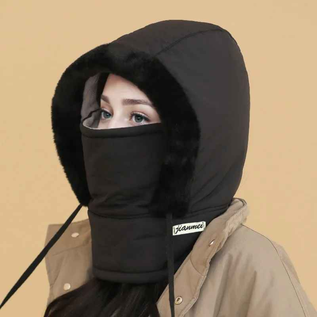 Black Colour Winter Wind Proof Hat With Ear Flaps