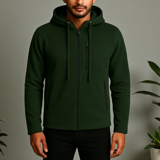 Bottle Green Luxuries Men's Zipper Hoodie