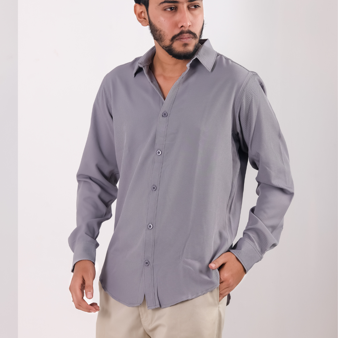 Ash Colour Premium Cherry Cotton Full Sleeve Shirt