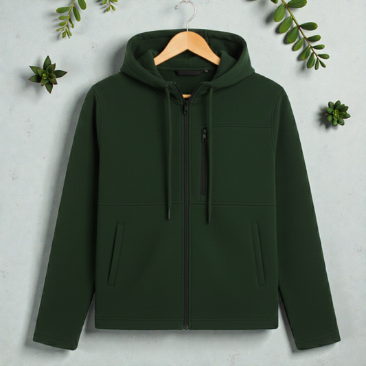 Bottle Green Luxuries Men's Zipper Hoodie