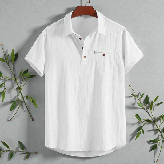 White Colour Premium Cotton Spread Collar Katua Shirt