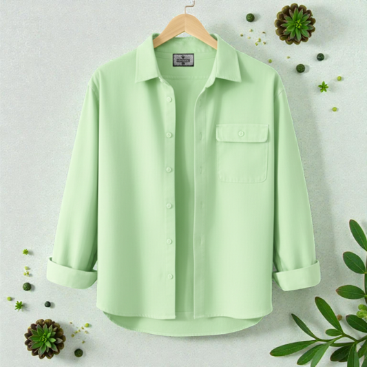 Lemon Colour Single Pocket Full Sleeve Shirt