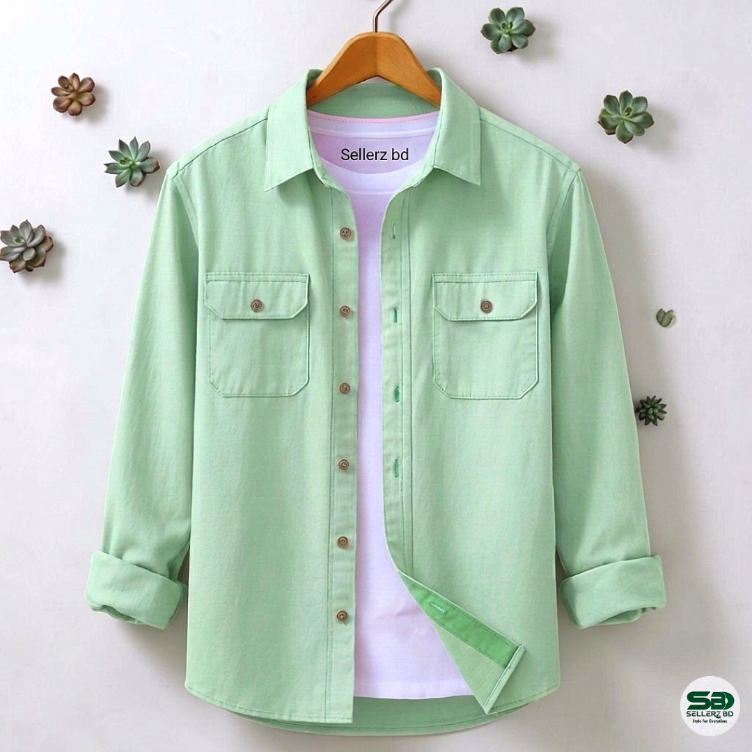Lemon Colour Double Pocket Full Sleeve Shirt