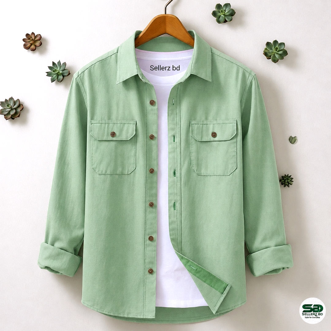Lemon Colour Double Pocket Full Sleeve Shirt