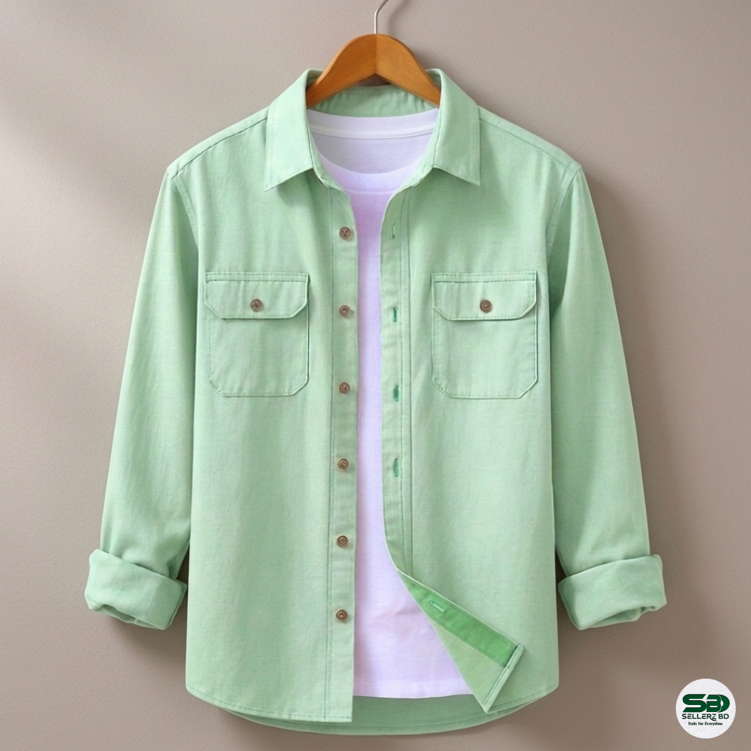 Lemon Colour Double Pocket Full Sleeve Shirt