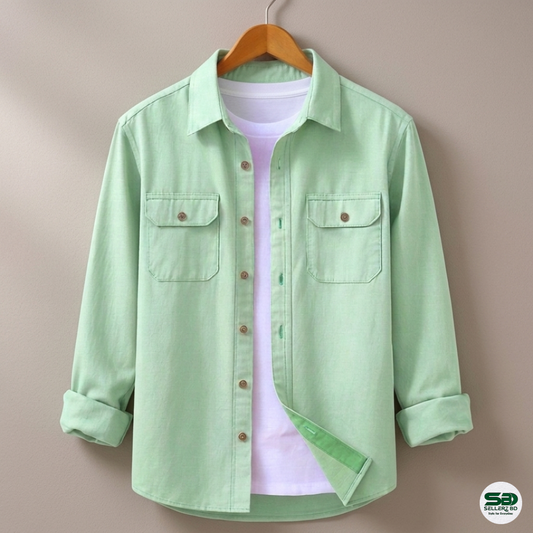 Lemon Colour Double Pocket Full Sleeve Shirt