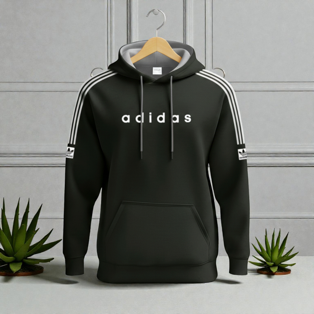 Black Colour Luxuries Men's Soft Cotton Sports Hoodie