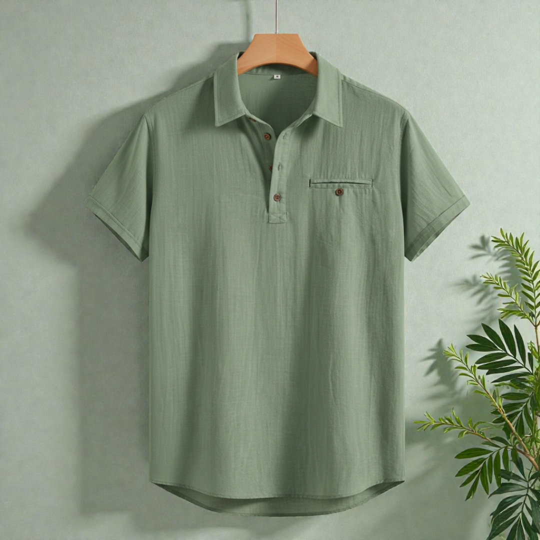 See Green Premium Cotton Spread Collar Katua Shirt