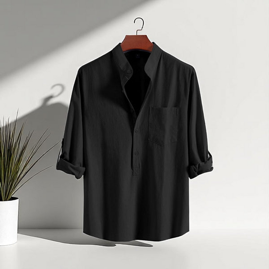 Black Colour Premium Cotton Full Sleeve Katua