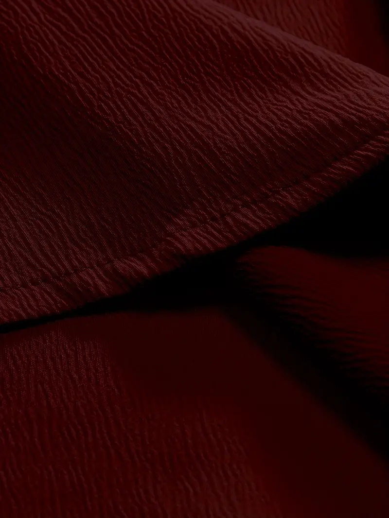 Maroon Band Collar Solid Cotton Shirt