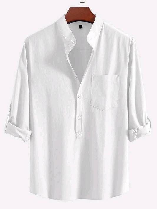 White Colour Premium Cotton Full Sleeve Katua