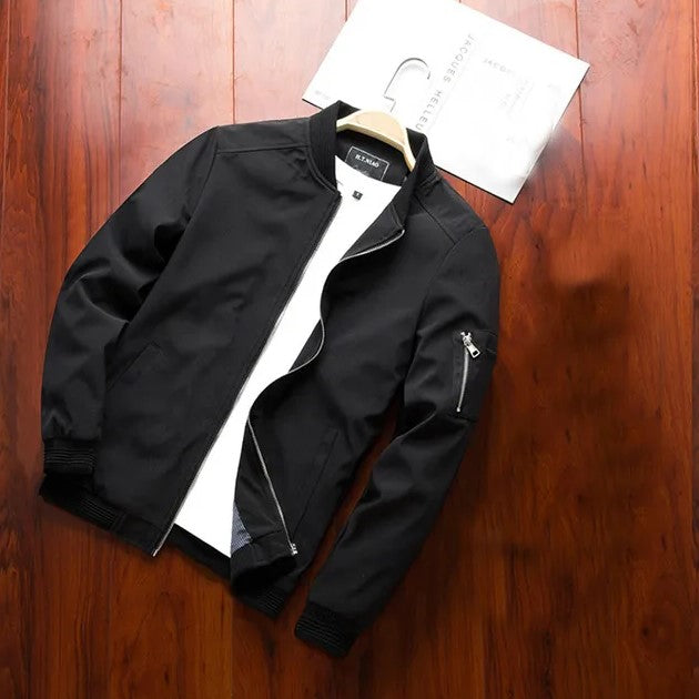 Black Bomber Jacket V-2