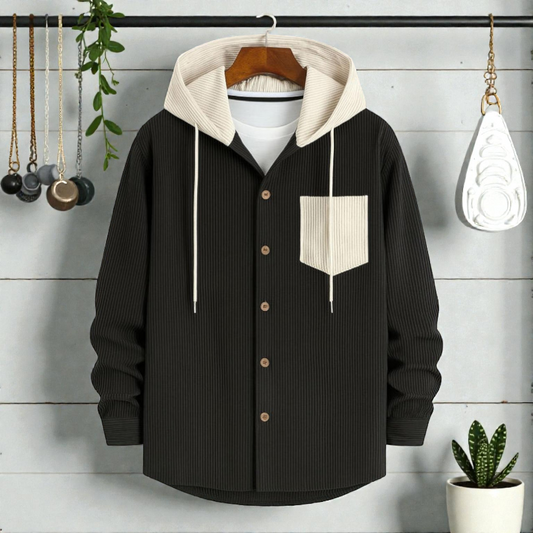 Black Luxuries Full Sleeve Cord Hoodie