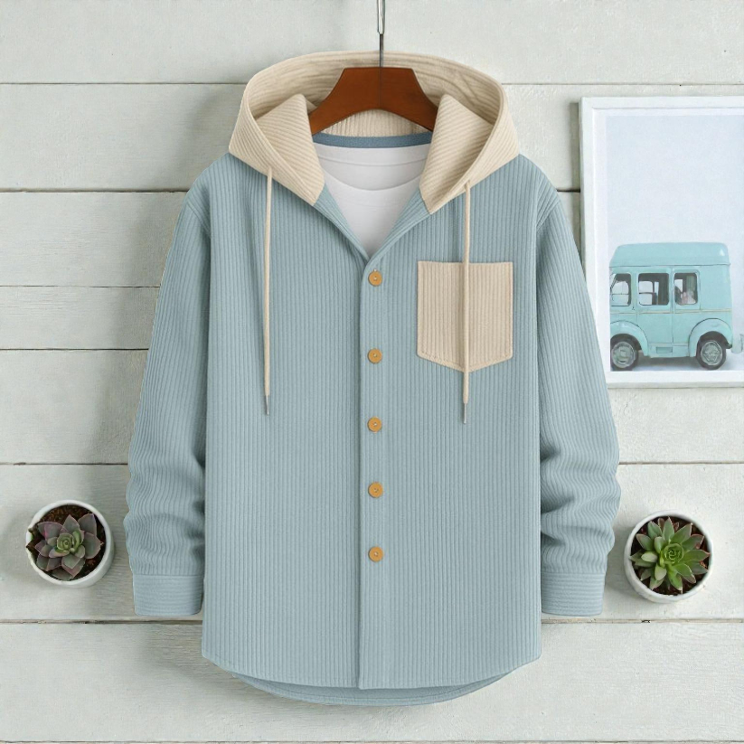 Lite Sky Luxuries Full Sleeve Cord Hoodie