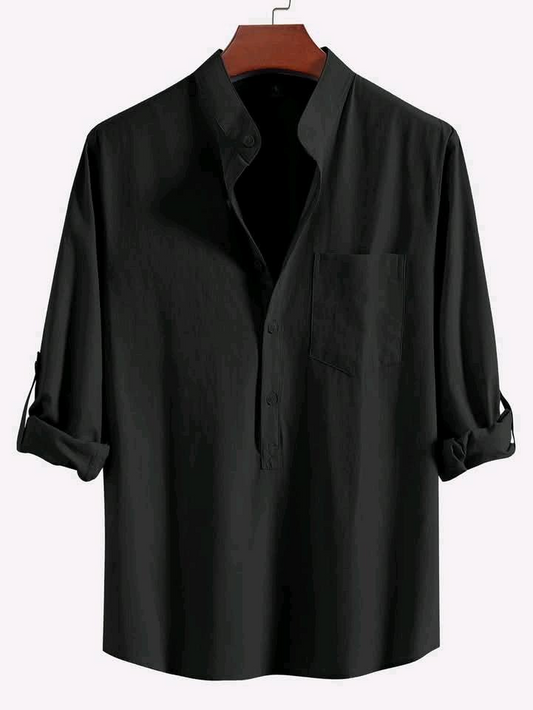 Black Colour Premium Cotton Full Sleeve Katua