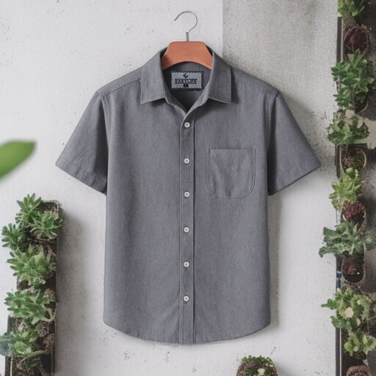 Ash Solid Cotton Shirt