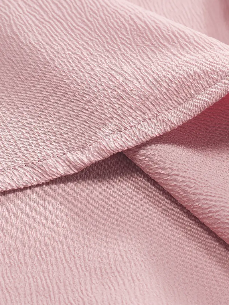 Pink Band Collar Solid Cotton Shirt