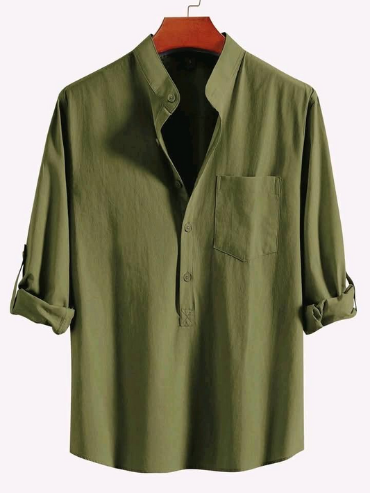 Olive Colour Premium Cotton Full Sleeve Katua