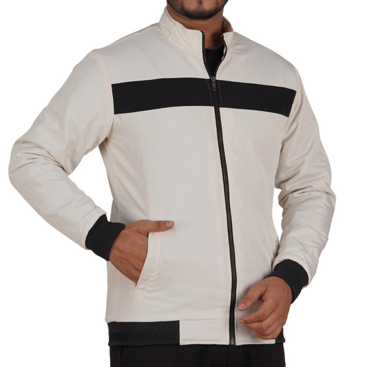 Cream Contrast Tipped Suskin Jacket DGI-410